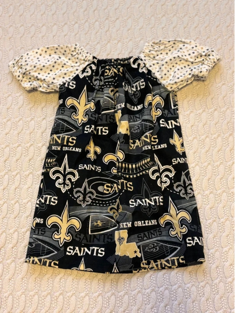 Handmade New Orleans Saints NFL Dress Size 12-18 month
